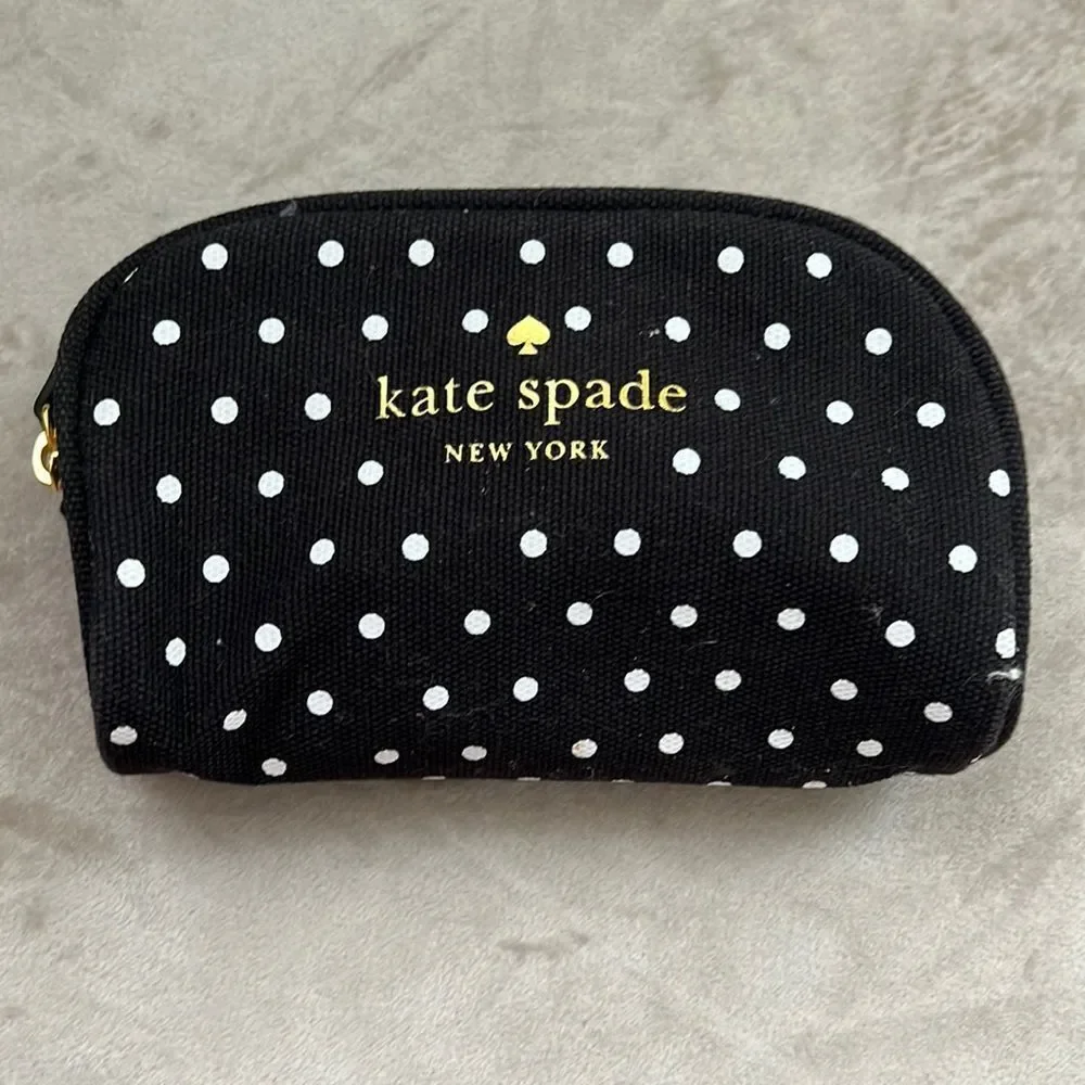 *Kate Spade* Small Canvas Polka Dot Cosmetic Pouch EUC